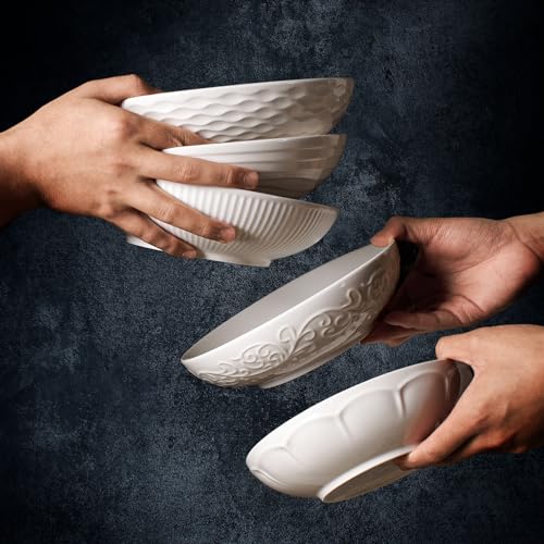 image for Artena Pasta Bowls 32oz, Ceramic Large Salad Bowls Set Serving Bowl of