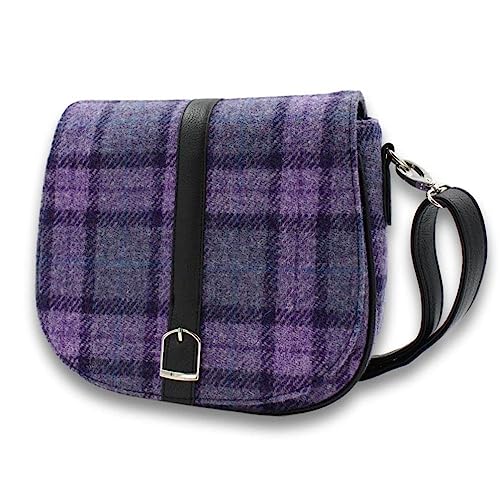 'Beauly' Shoulder Bag - Bold Purple Check, Purple, One Size