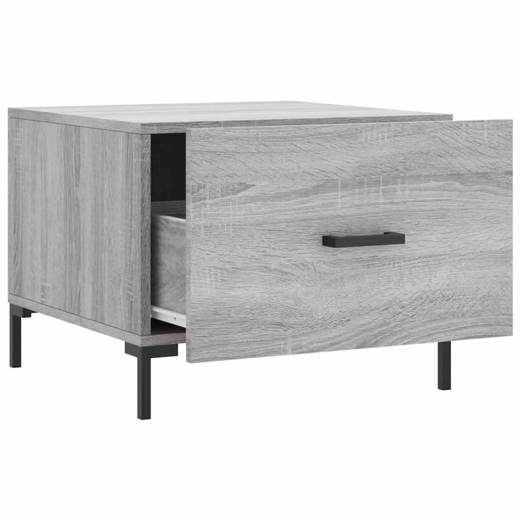Homgoday Tavolino da caffè Sonoma grigio 50 x 50 x 40 cm, in legno ingegnerizzato, tavolino da tè per soggiorno, sala ricevimenti degli ospiti, camera da letto e ufficio, tipo 7