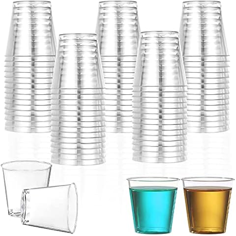 Schnapsgläser Shotgläser Becher Plastik Wiederverwendbare Trinkbecher Schnapsbeche 3cl Partygadget Schnapsspender zum Abfüllen Cover