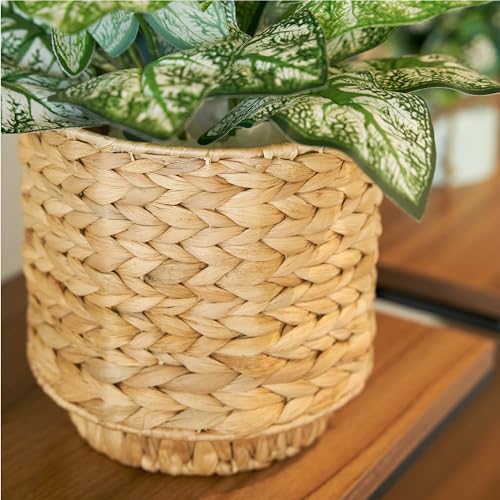 Neergreve Set Of 2 Water Hyacinth Planter Pot With Metal Stand Indoor For Plant thumb #7