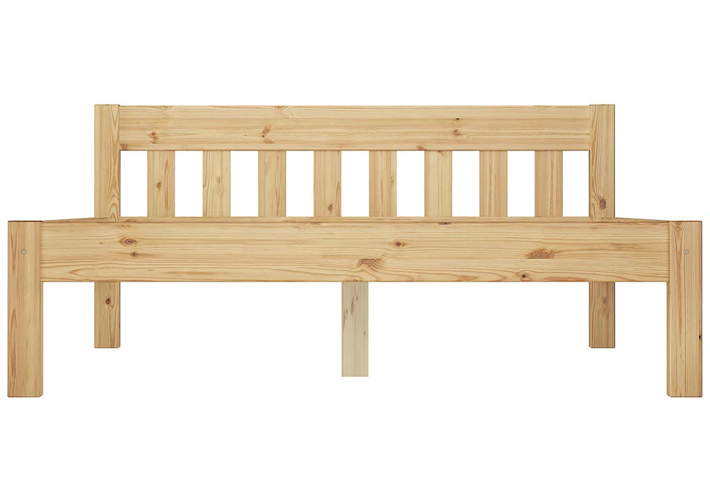 Erst-Holz Solido letto largo 120x200 in Pino massello laccato con doghe rigide 60.38-12