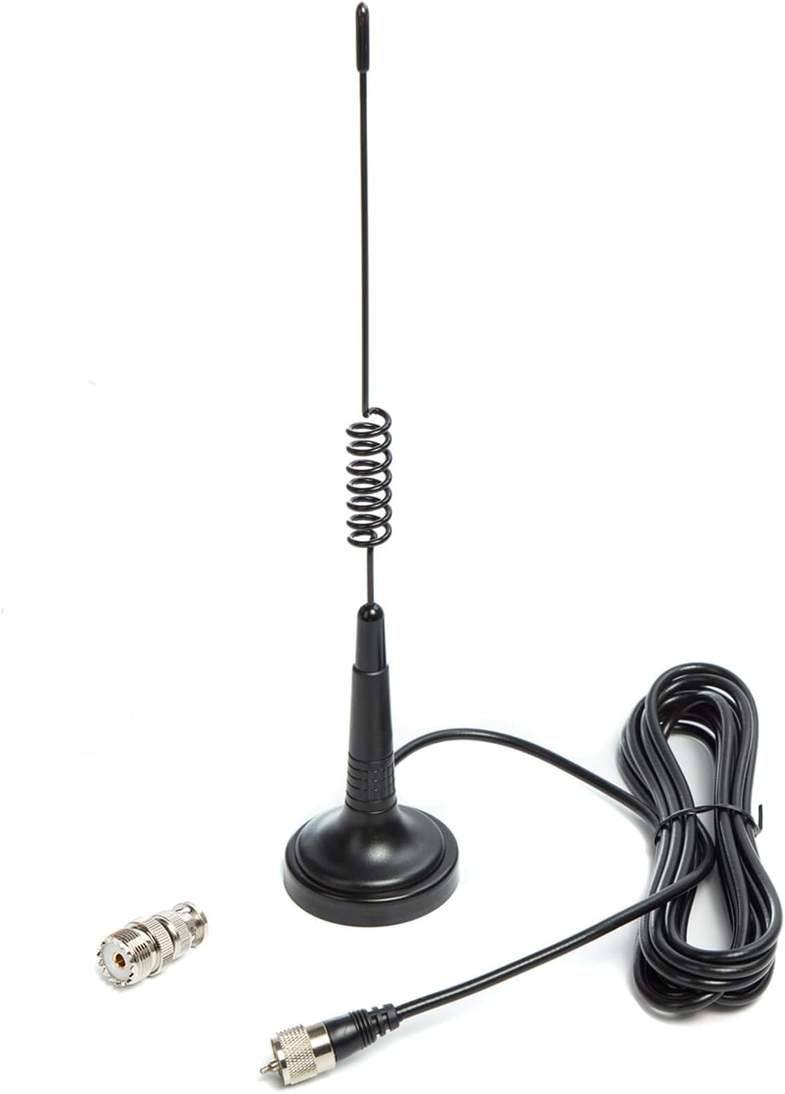 CB Antenna 27MHz Handheld CB Radio Antenna PL259 & BNC Male Magnetic Mount Compatible with Cobra Midland Uniden Maxon President Vehicle Car Truck Mobile Handheld CB Radio