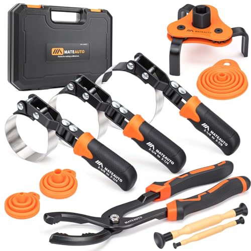 MateAuto 11-Piece Medium Size Oil Filter Wrench Set