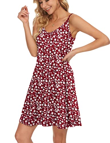 Image of MISFAY Women's Spaghetti Strap Beach Cover Up Dress with Pockets