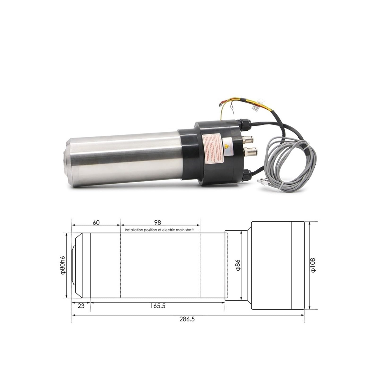 KACOME 2.2kw Water-Cooled Spindle Spindle Motor 220v Speed 24000rpm 4-Pole 800Hz Metal/Woodworking(220v,30000rpm)