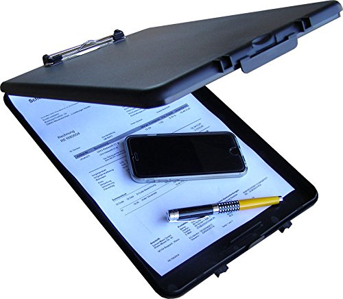 Klemmbrett für DIN A4 mit Aufbewahrungsbox Farbe: Schwarz Cover