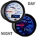 MaxTow Double Vision 260 F Transmission Temperature Gauge Kit - Includes Electronic Sensor - White Gauge Face - Blue LED Illuminated Dial - Analog & Digital Readouts - for Trucks - 2-1/16