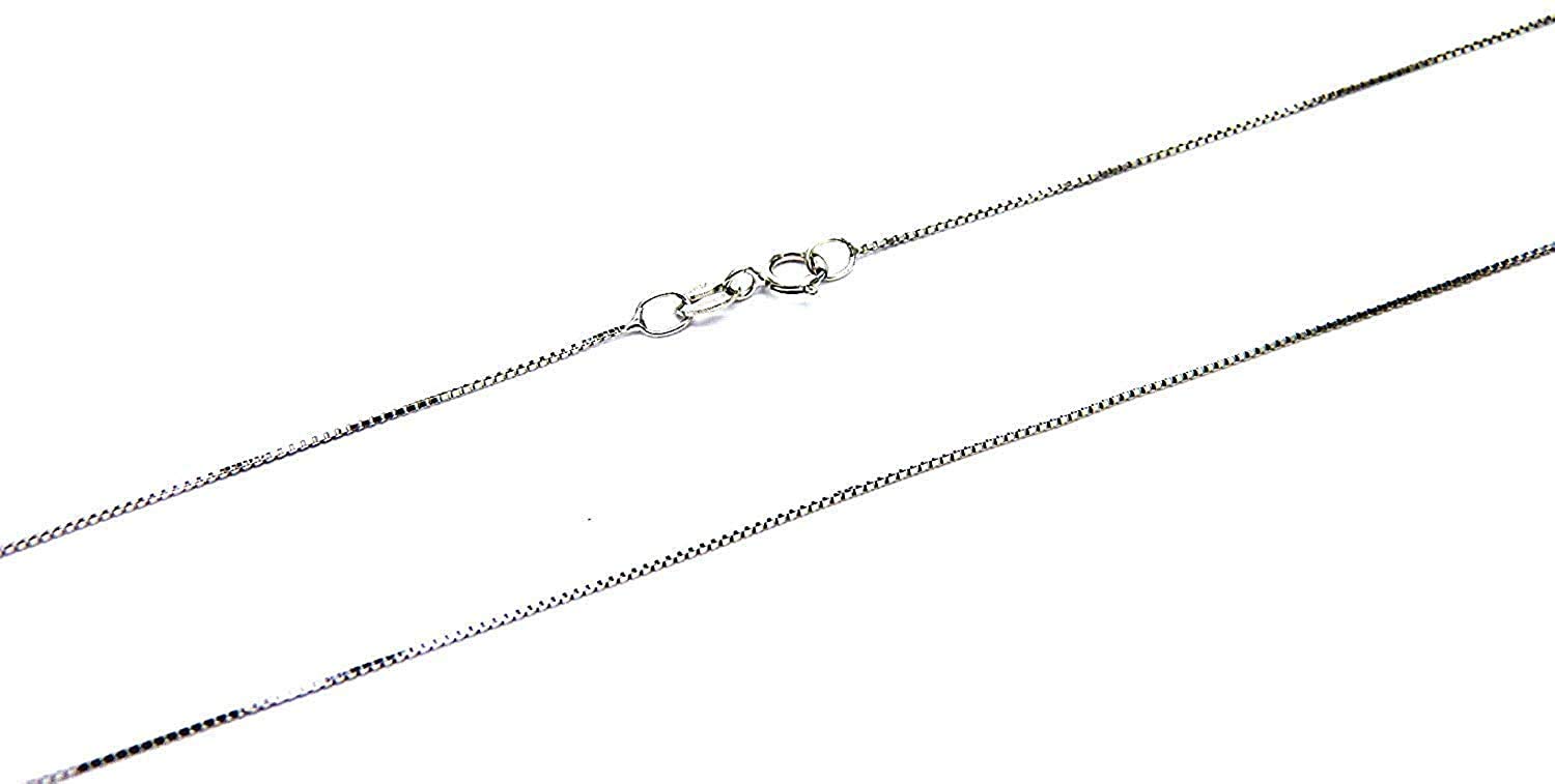 Collana Oro Bianco 18kt (750) Catenina Veneta Singola Cm 45 Donna Ragazza