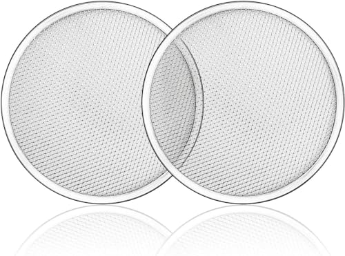 Image of Aluminium Pizza Tray Screen for Commercial Use, Baking Net, Oven Baking Tray Round Plates (8 INCH Set of 2)