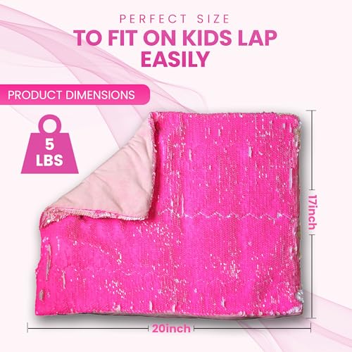 Weighted Lap Pad for Kids - 5lb Sensory Lap Blanket with Sequin Flip Fabric for Tactile Stimulation Engagement - Sensory Companion for Everyday Use - Image 3