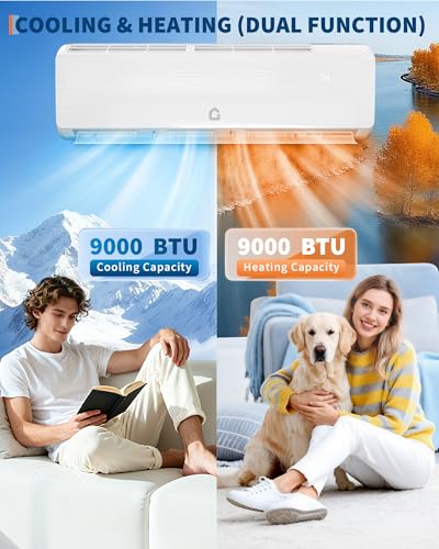 Image of Garvee 9000 BTU Mini Split Air Conditioner,19 SEER2 Ductless Inverter AC w / 115V, Cool Up to 450 Sq. Ft with Heat Pump System,White