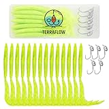 TERRAFLOW Soft Fishing Lures Set with Tackle Box (Green)