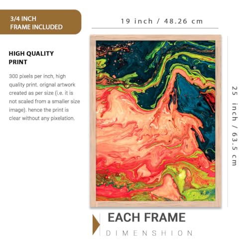 Image of kotart Abstract Wall Art Painting Home Decoration Frame With For Living Room Bed Room Hotel Wall Decor Digital Reprint Engineered Wood Set of 3 (Art 6, 19X25 INCH)