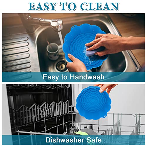 Elctbras 2 Pack Air Fryer Silicone Liners Reusable Round Insert, Food Grade Silicone Liners For Air Fryer Basket Accessories, 8.5 Inches For 5 To 8 Qt For Air Fryer Oven Accessories (Black And Grey) #TOP3