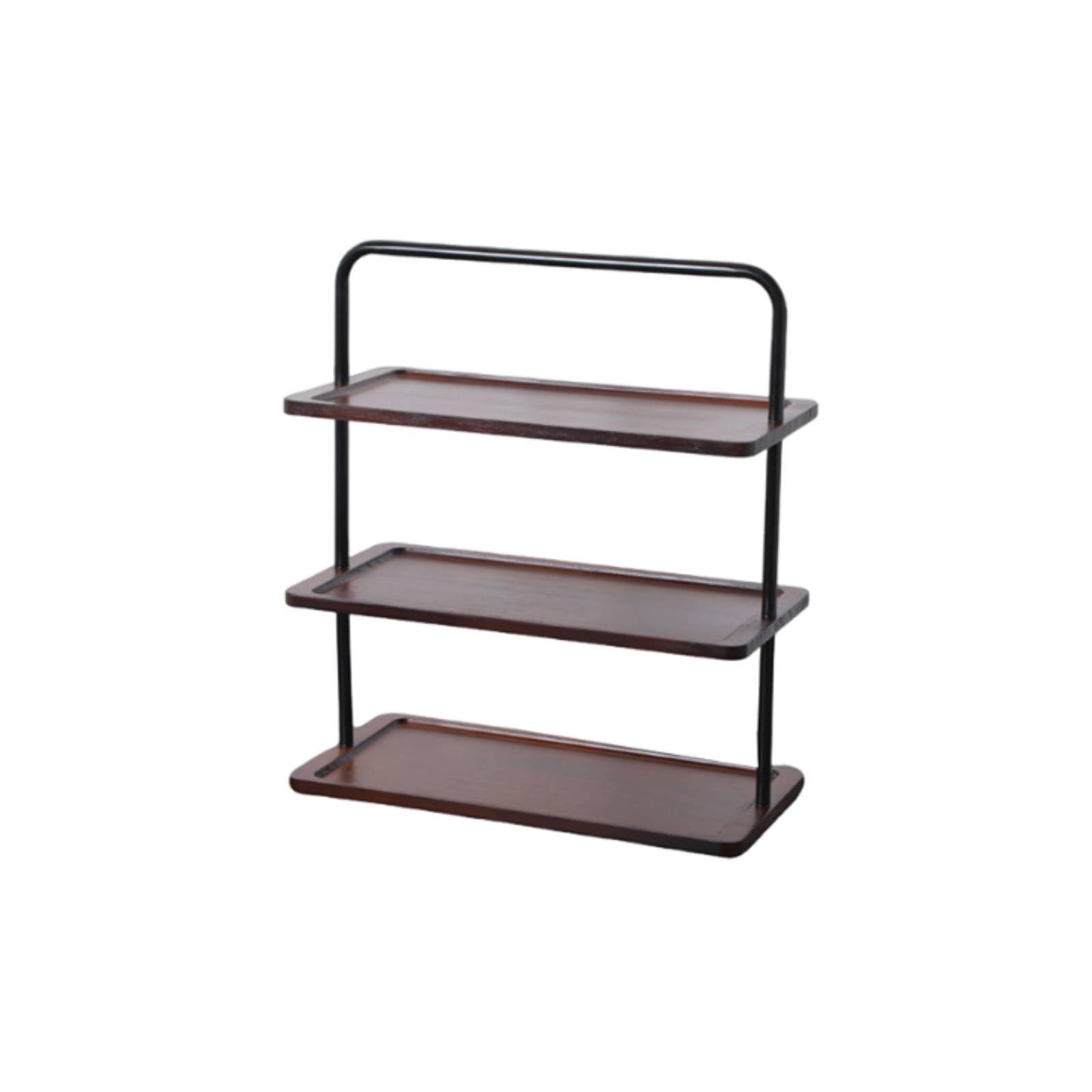 kowaku Scaffale Multistrato da Tavolo Ripiano Organizer Espositore Mensola in Legno con Struttura in Metallo Resistente E Protezione Superficie per Organizzazione Quotidiana Adatto per Scrivania