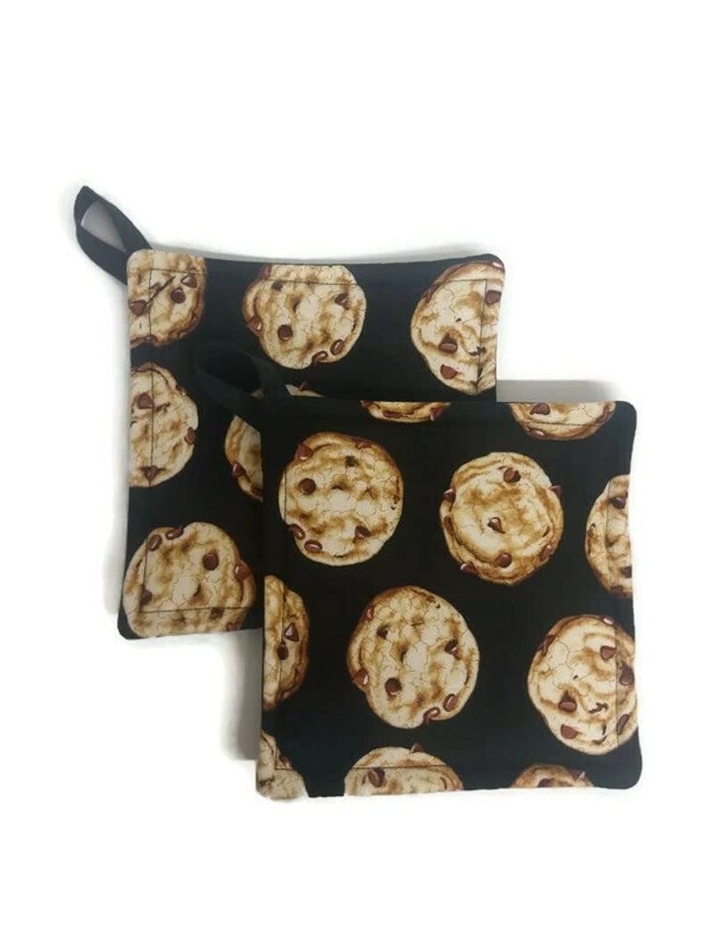 Pot holder for kitchen Pot Holder Set Oven Hot Pad Pot Holder for Cooking or Baking in a Chocolate Chip Cookie Fabric Print