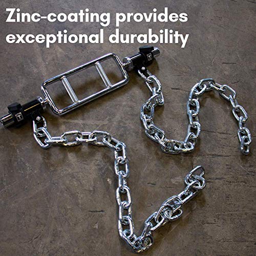 Body-Solid Tools Weight Lifting Chains - Ideal for Home Gym, Squats, Deadlifts, Bench Presses - Strength Training & Fitness Equipment, 5 feet Long Zinc-Coated Chain Pair