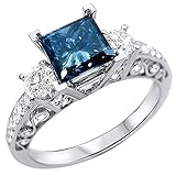 ROMIDA Diamant Ringe Silber Stein Ring mit Zirkonia Kristallen, Frauen Silber Stein Ring Damen Fingerringe Damenring. Klassik Silber Schmuck Mädchen Frauen Mädchen Schmuck