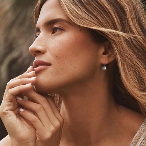 Image of Moissanite Stud Earrings for Men Women, 925 Sterling Silver 18K White Gold Plated, 1CT 6.5mm Round Cut, VVS1 D Color (0.6-2ct)