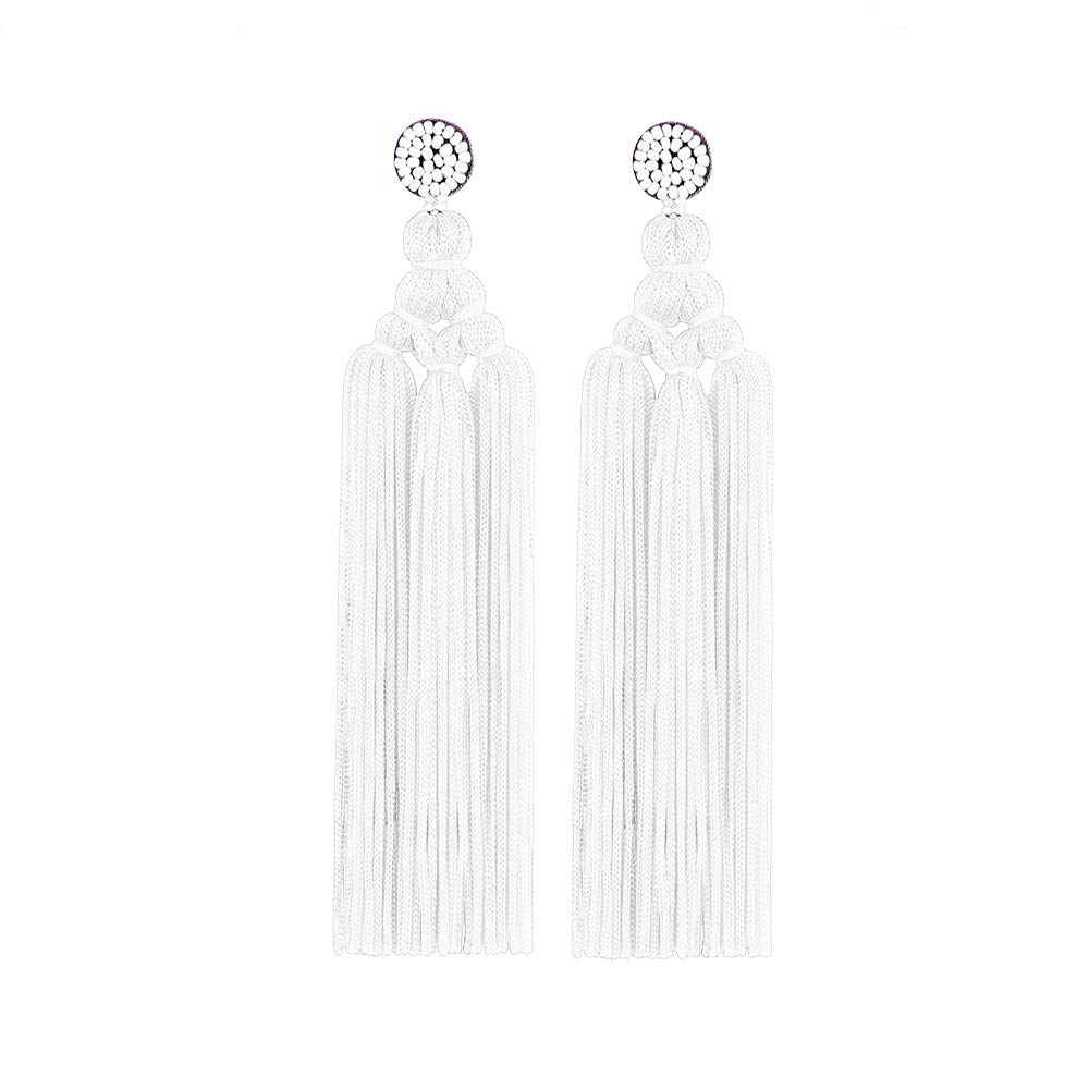 Adoshine Bohemian Tassel Earrings for Women Dangling Chandelier Boho Statement Layer Earrings Long Woven Large Thread Fringe Drop Earrings