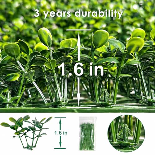 Image of Bybeton Artificial Grass Wall Panel,10 inchx 10 inch(12Pcs) Boxwood Faux Green Wall Panels for Interior Wall, Backdrop Wall,Garden Wall and Indoor Outdoor Plant Wall Decor