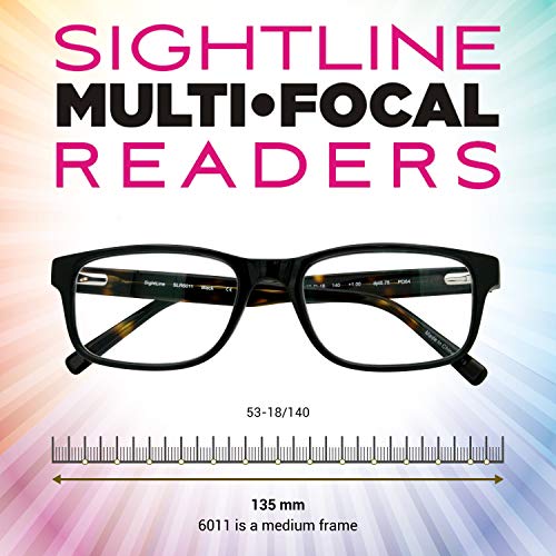 Sightline Progressive Reading Glasses Multifocal Lens With Rectangular Acetate Optical Quality Frame #TOP2