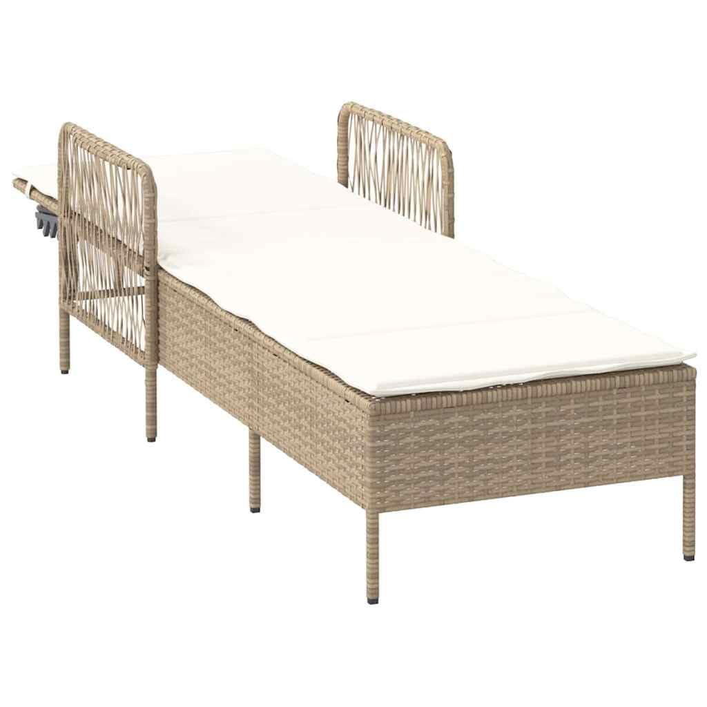 vidaXL Lettino da sole con cuscino polyrattan esterno Reclinabile giardino