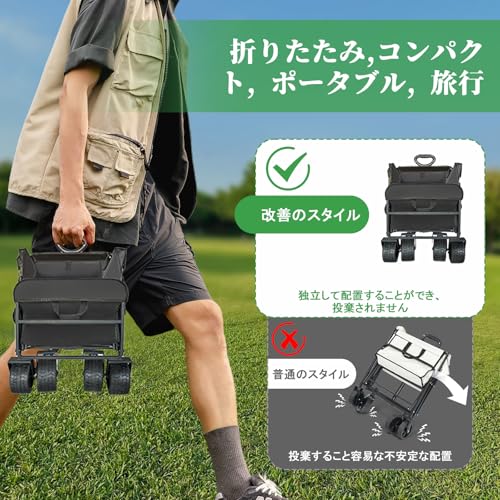 Innovista キャリーカート アウトドアワゴン 耐荷重175kg hqa100030B-CKR の商品画像 1