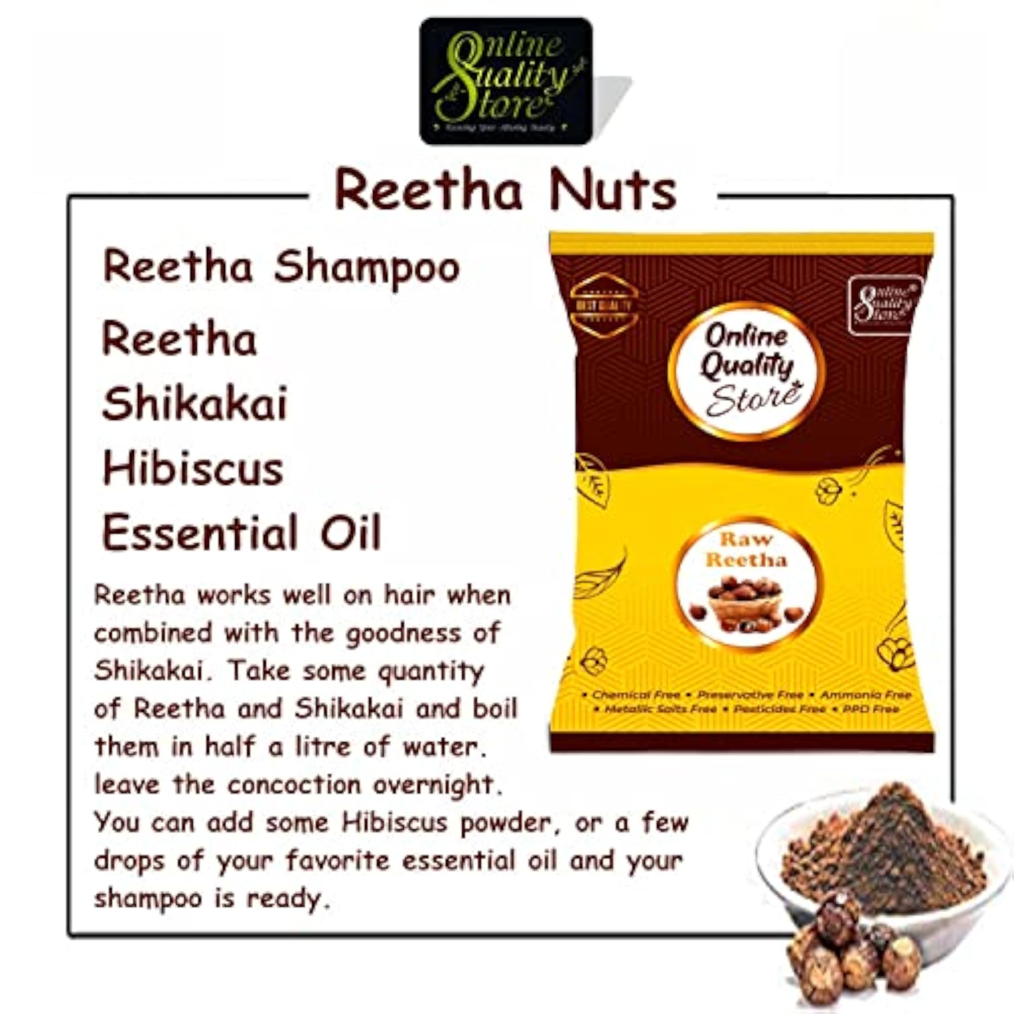 Store Raw Reetha Nuts for Hair Growth, 200g