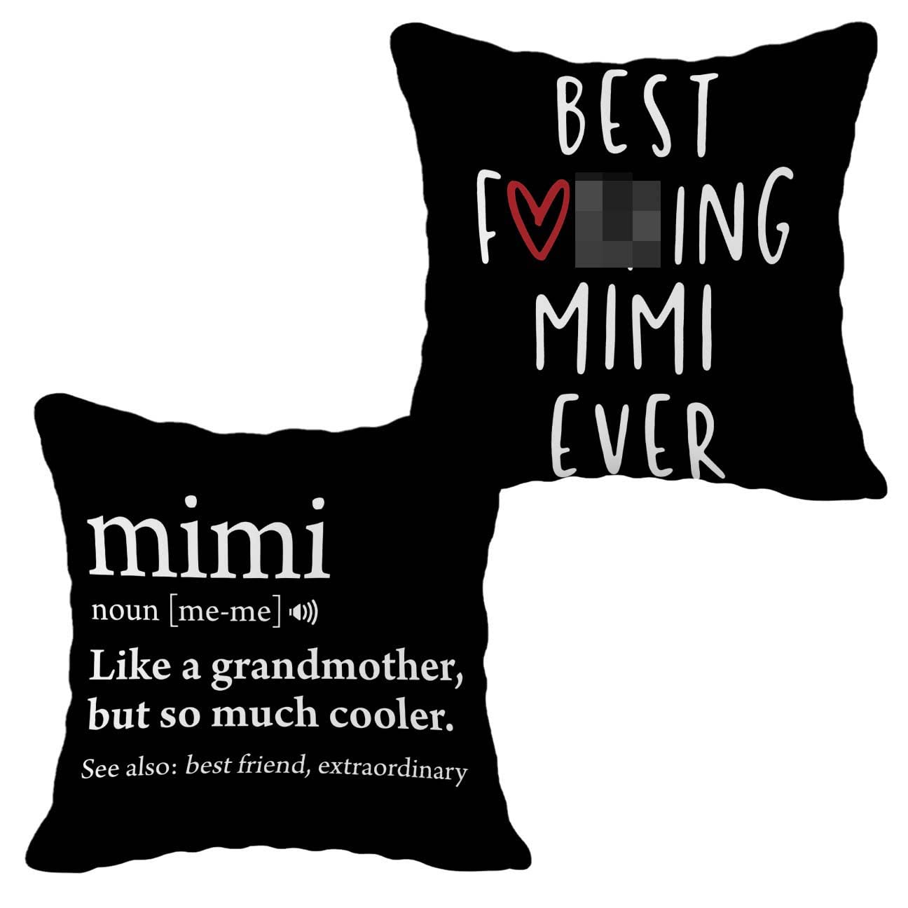 FULSOEBest Mimi Ever Decorative Throw Pillow Case Cover 18"x18",Best Grandma Gifts Decorations for Home Grandma Bedroom Office,Birthday for Grandma Mimi from Grandson Granddaughter