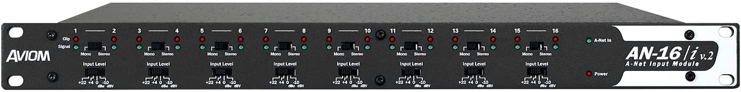 Aviom AN-16/i v.2 | A-Net Pro 16 Input Module with Sixteen Balanced Audio Inputs Sixteen Balanced Thru Connectors