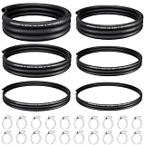 Fuel Line Hose Kit 5FT 6 Sizes 300PSI NBR with 20 Clamps for Gas & Diesel