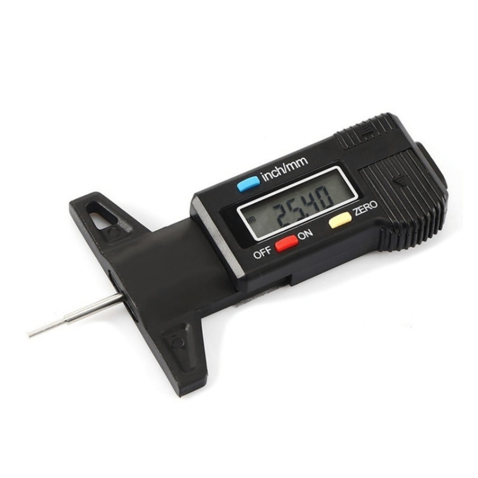 Digitaler Reifenprofiltiefenmesser 5 Stück Tiefenmesser Autoreifen Digital 0-25 mm Muster Verschleißerkennungswerkzeug mit Display für Autos, LKWs(5pcs black)