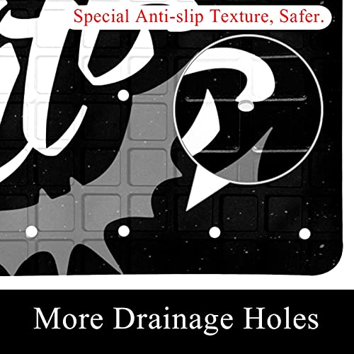 Tapis de baignoire antidérapant Halloween pour douche noire - 3