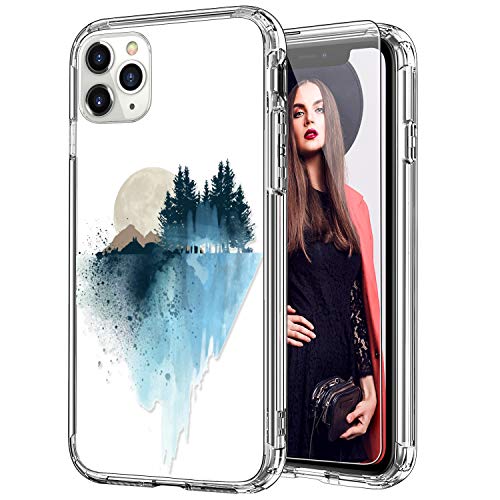 Coque iPhone 11 Pro transparente avec motif floral chic et film écran protecteur