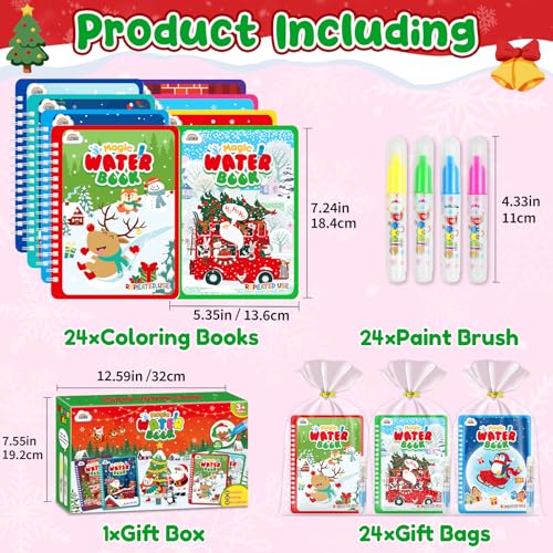 ZMLM 24 Pack Christmas Water Coloring Books for Kids Stocking Stuffers - image 5