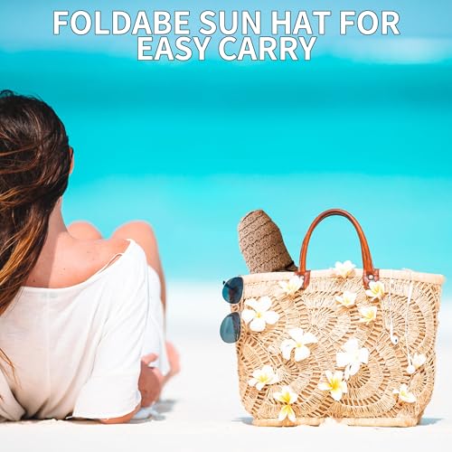 Sombrero de playa para mujer con ala ancha y encaje miniatura 3