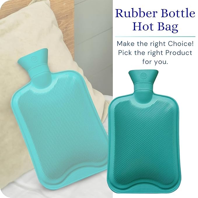 Image of INDI Hot Bag Hot Water Bag (2 litre) Non Electric Rubber Bottle hot bag, hot water bag for period cramps, Heating Bottle, for Body Pain Relief Therapy, Hot and Cold Therapies. (Multicolor)
