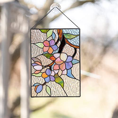 Painel de janela manchado cardeal, pingente de janela de vitral de beija-flor de 20 cm, pendurar par