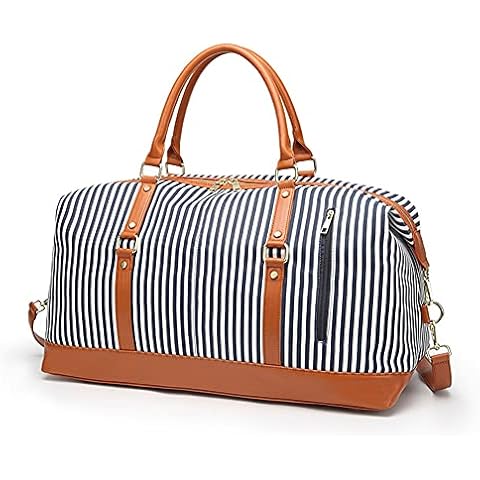 Weekend Overnight Bag for Women, Large Hospital Bag Waterproof Travel Duffel Bag Carry on Bag Holdalls (Blue) Cover