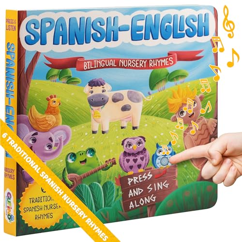 English & Spanish Nursery Rhymes Book for Toddlers & Sound Books for 1 Year Old and Older, Perfect Baby Gifts 1 Year Old and Toddlers by Gufino
