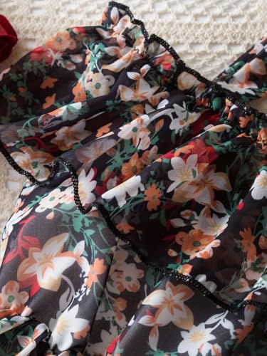 Image of Buy & Try by Dharmikaay Georgette Girl's Floral Printed Frock Dress for Girls Short Frock Baby Princess Western Dresses| Stylish Fancy Kids Clothing for Festival, Fashion