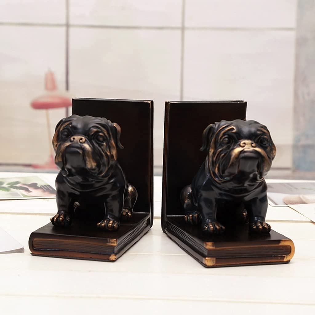 Fermalibri in resina creativa a forma di cane, fermalibri a forma di animale, anti-spostamento, per ufficio, soggiorno, sala da pranzo, decorazione per libri, fermalibri per scaffali (B)