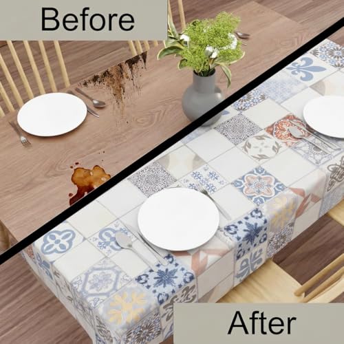 Image of Wings Star Dining Table Cover for 6 Seater, 54 x 78 inch Size, Waterproof and Dustproof Table Sheet,Dining Table Cover 6 Seater Waterproof (54 x 78 inch Dining Table Cloth Rectangular