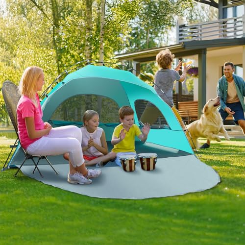 Night Cat Beach Tent Portable Camping Sun Shade Shelter for 2-4 Persons with UV Protection 3 Breathable Mesh Windows Extended Tent Floor Easy Set Up Outdoor image 2