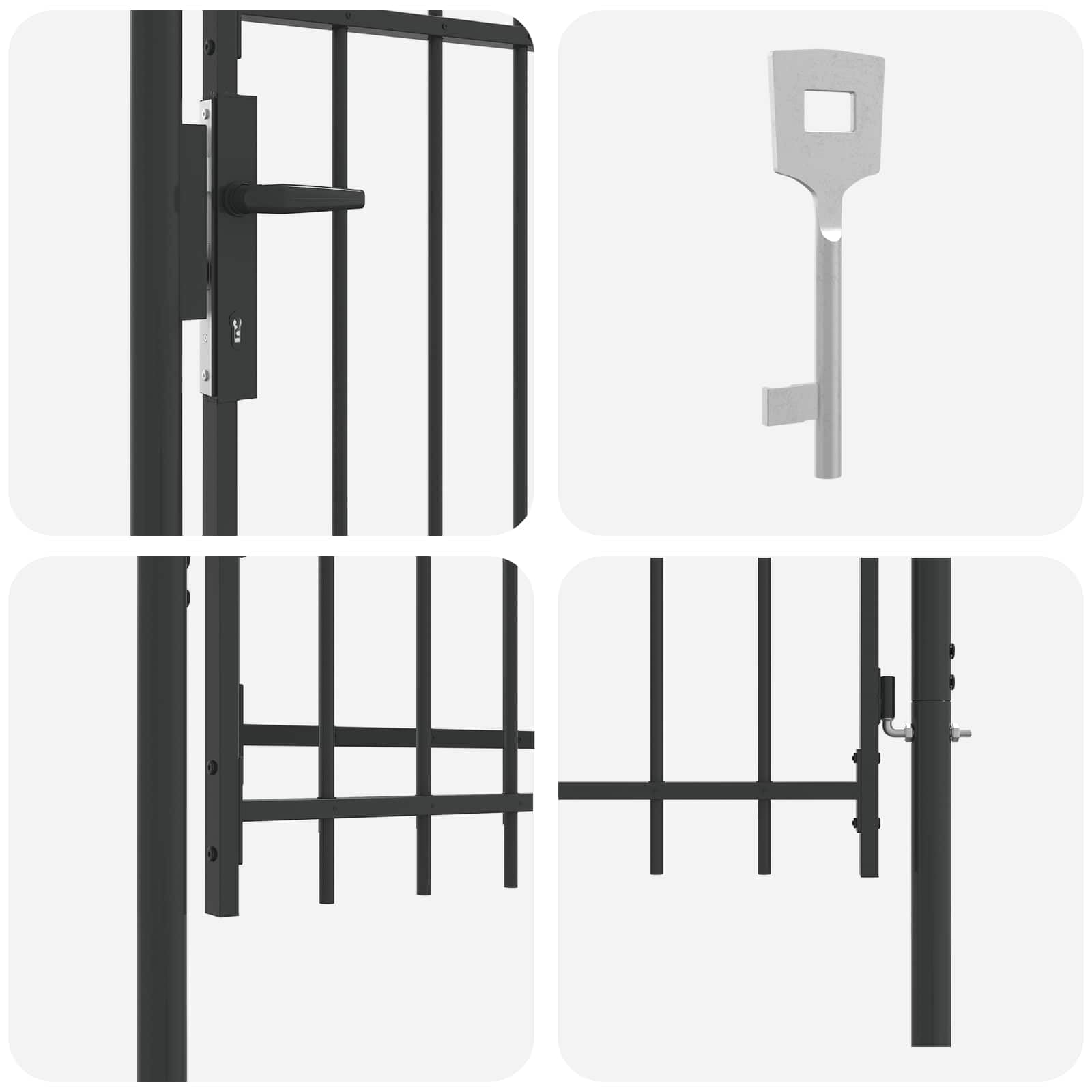 Brama ogrodzeniowa BOXTEL 103 x 150 cm stal malowana proszkowo szara