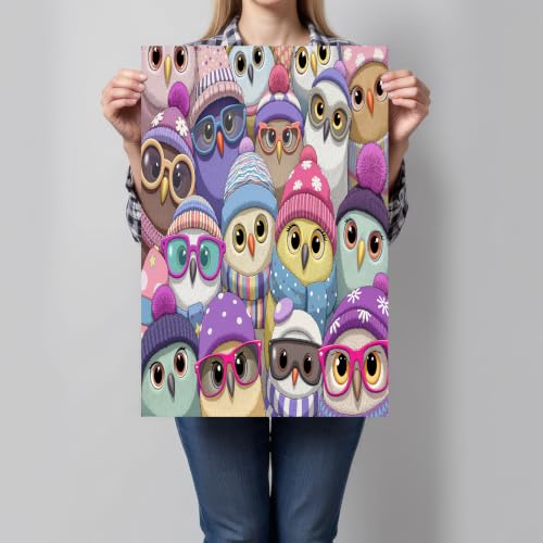 Impression sur toile hibou CDXNORA 80x120 cm pour decoration murale de salon