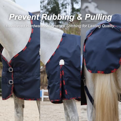Image of BARN & STABLE 600D Ripstop Lightweight Horse Turnout Sheet No Fill,Water-Resistant & Breathable Horse Blanket for Spring and Mild Weather, with Anti-Rub Fleece Withers