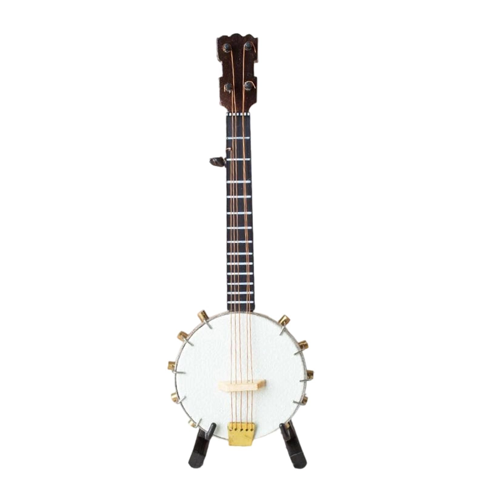 Miniaturowe modele trąbek Drewniany Miniaturowy Instrument Muzyczny W Kształcie Banjo(10CM)